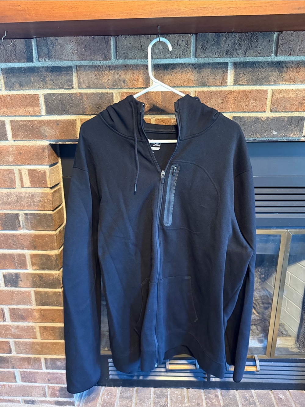 Old Navy Men's Black Zip-Up Hooded Jacket